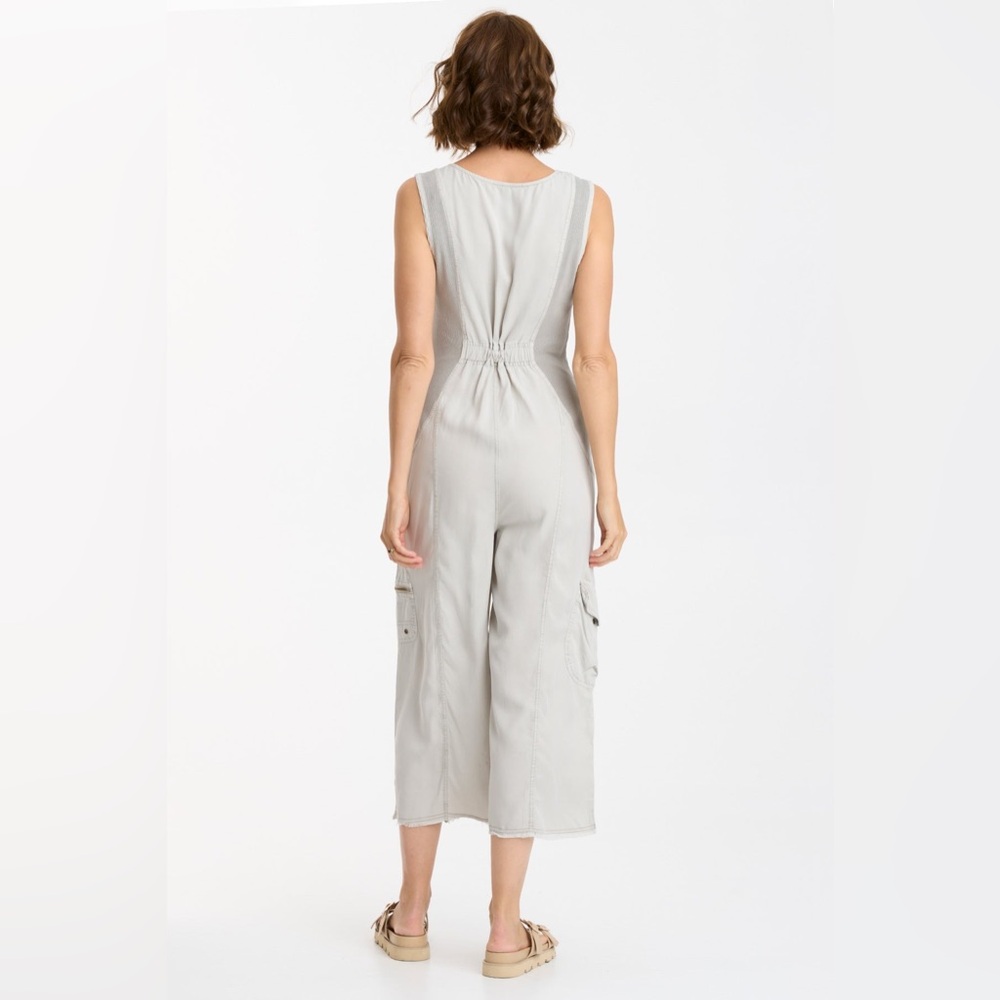 XCVI Tavin Crop Jumpsuit, Mist Gray - Picture 2 of 4